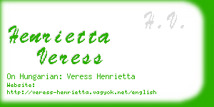 henrietta veress business card